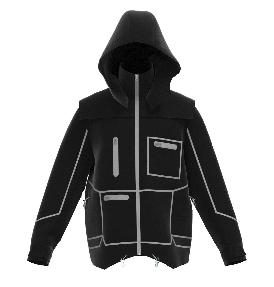Black Technical Jacket Front